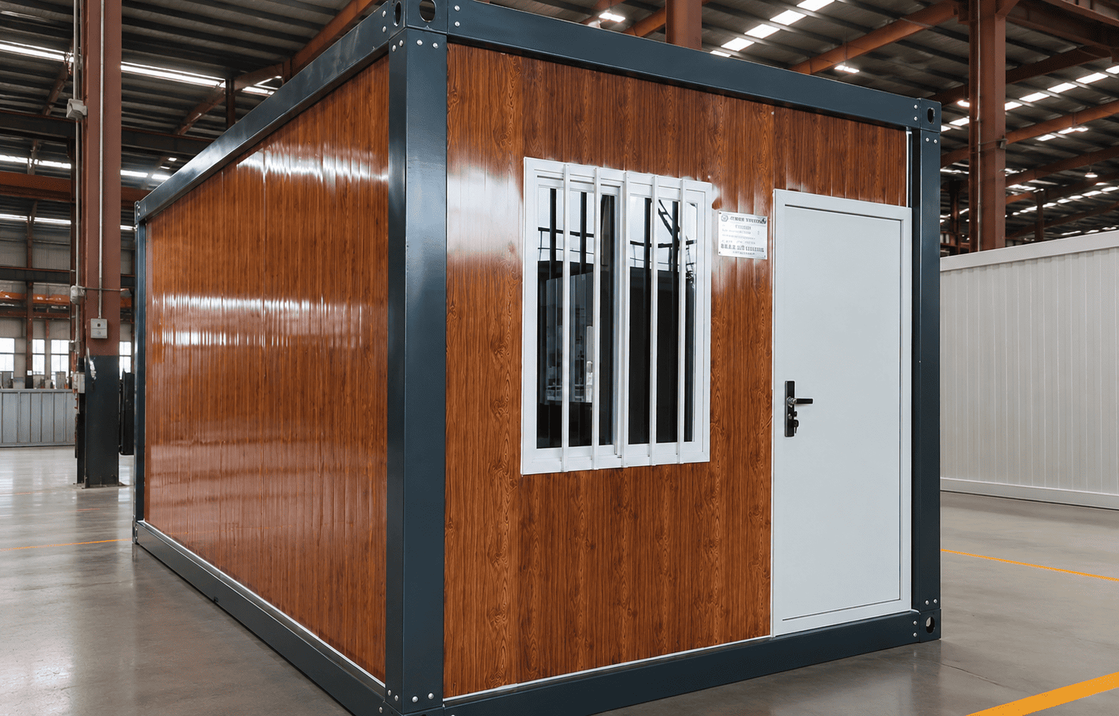 Casa Box Container Office Wooden Style Flat Pack Unit with Security Window for Construction Site