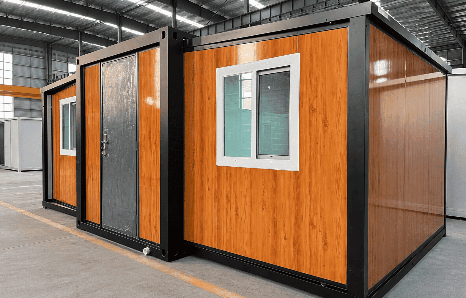 Casa Box 10ft Expandable Container House | Black Frame Wood Panel Modern Rustic Prefab