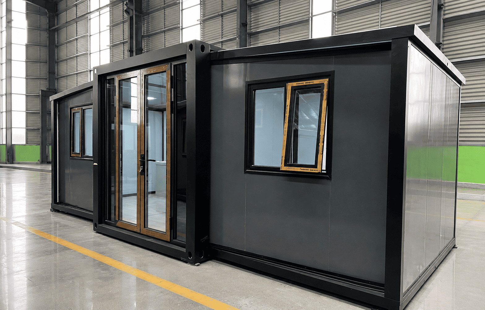 Casa Box 10ft Expandable Container Home | Modern Black Frame Panel