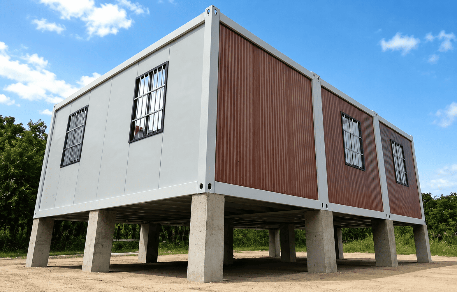 Casa Box Flat Pack Container House Modern Luxury Wood Grain Prefabricated Home for Residential Living