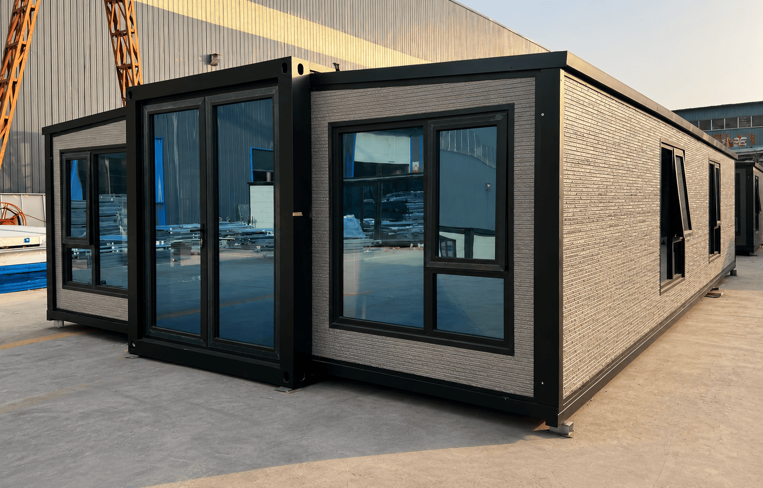 Casa Box 40ft Expandable Container House | Grey Textured Cladding 3 Bedrooms