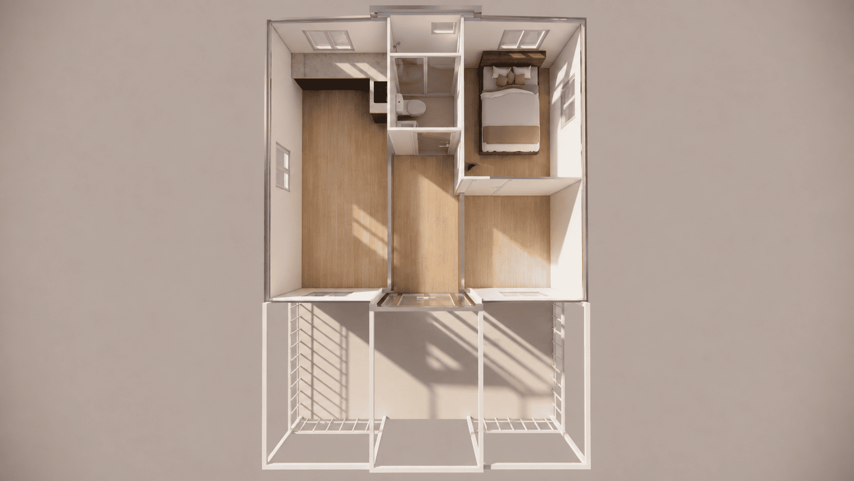 1 Bedrooms 1 Bathroom 1 Kitchen 1 Terrace