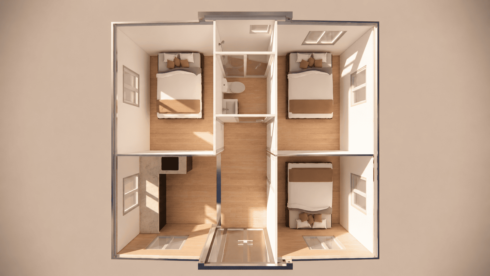 3 Bedrooms 1 Bathroom 1 Kitchen