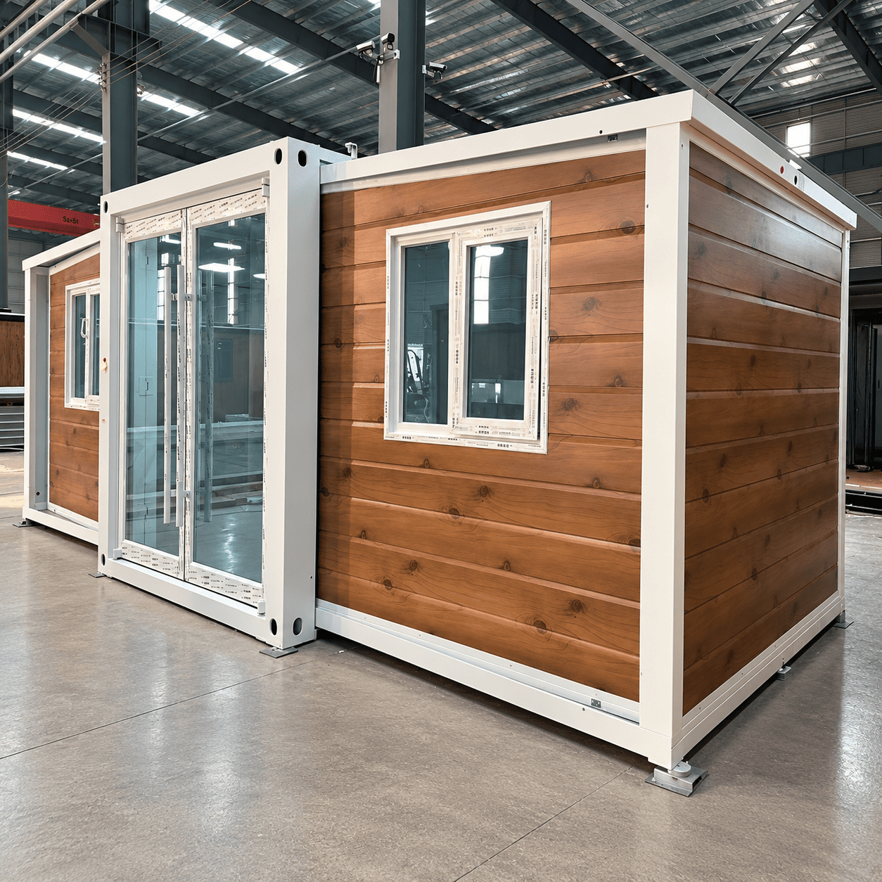Casa Box 10ft Expandable Container Home | Natural Wood Look Rustic Backyard Cabin