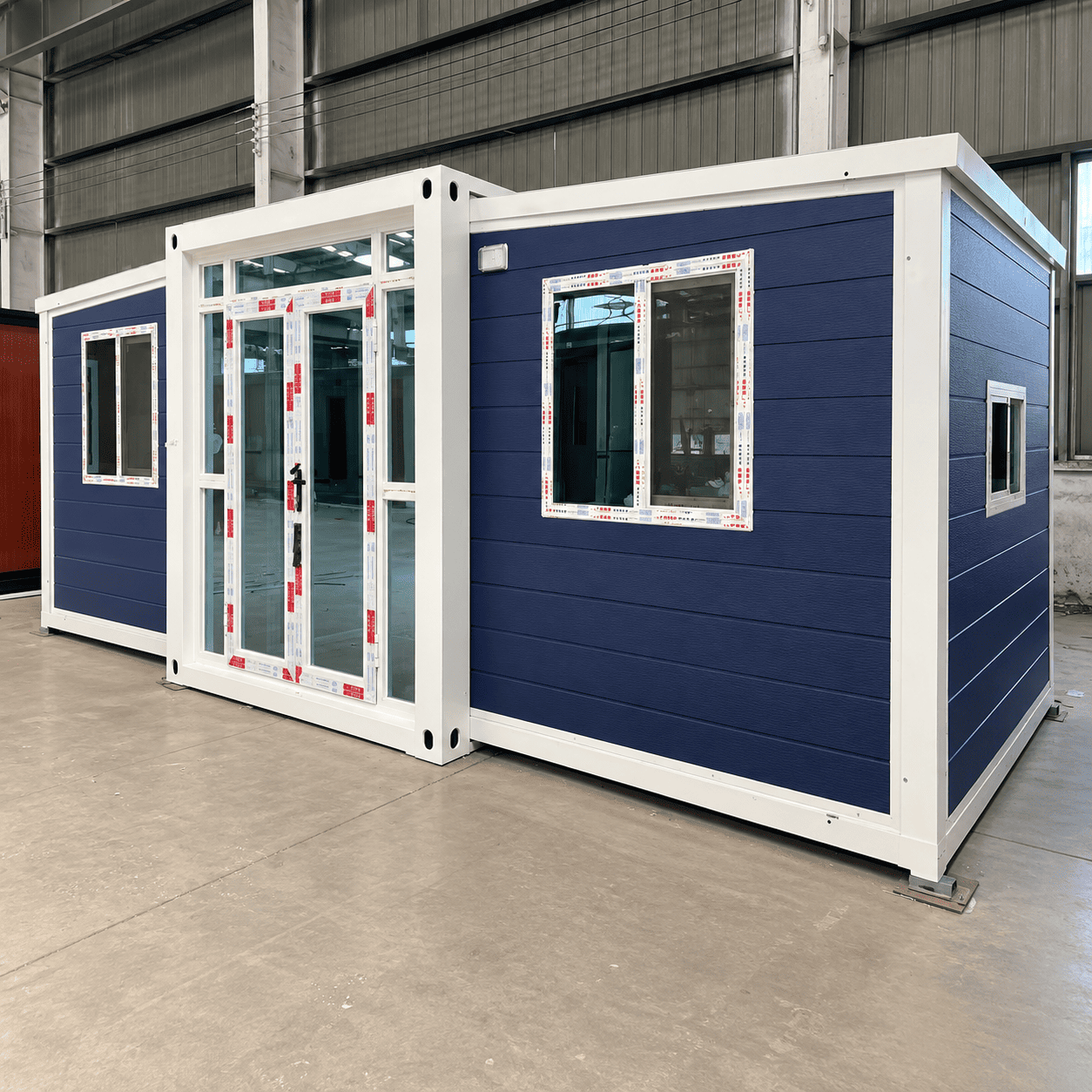 Casa Box 10ft Expandable Container House | Navy Blue Modern Coastal Pod