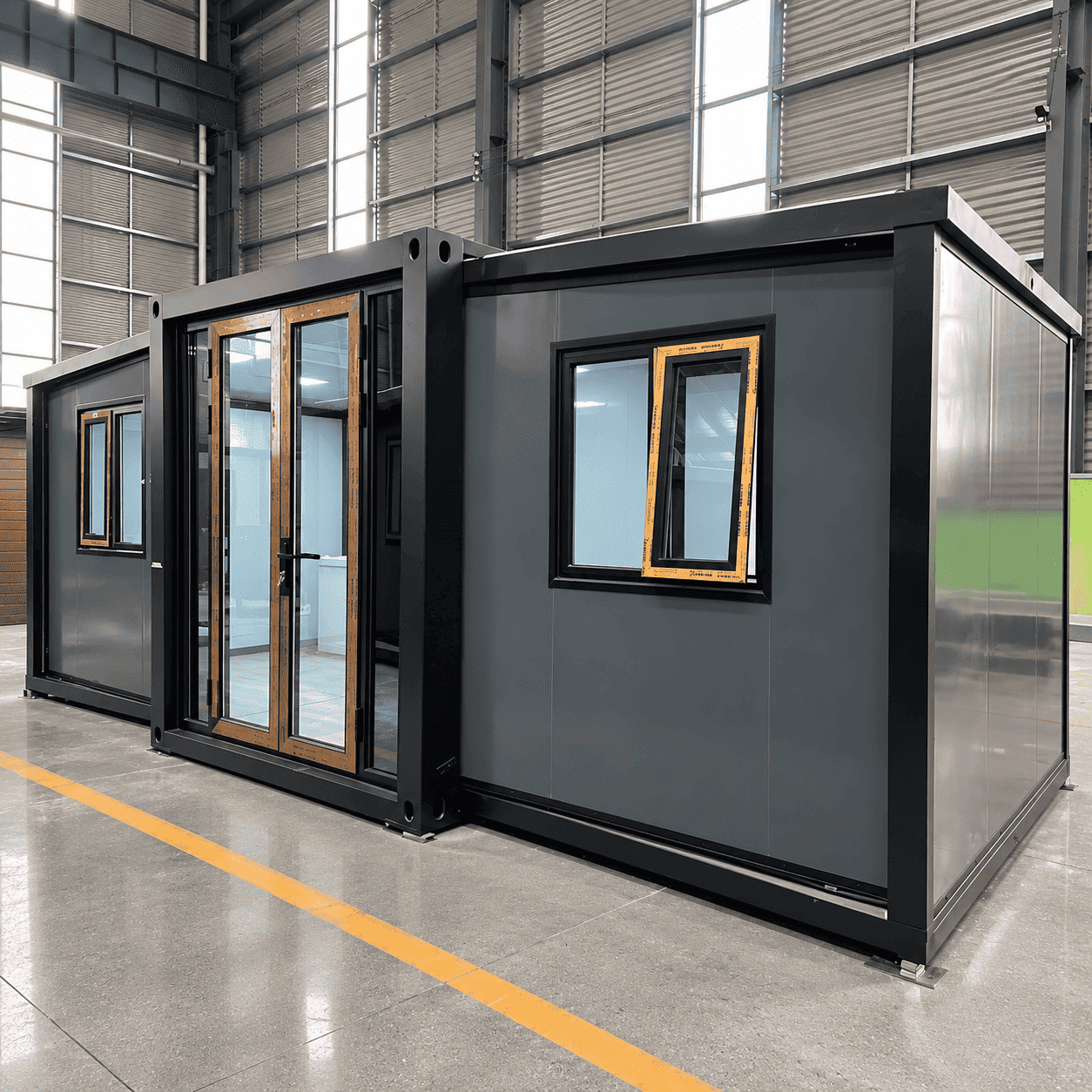 Casa Box 10ft Expandable Container Home | Modern Black Frame Panel