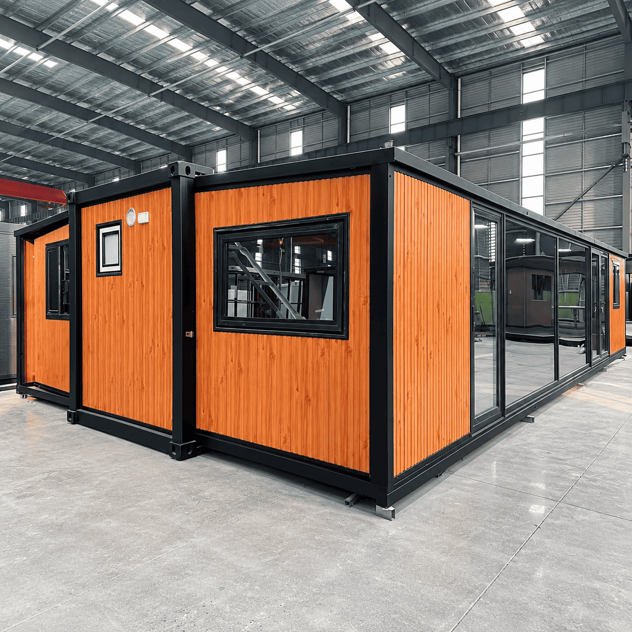 Casa Box 40ft Expandable Container House | Vertical Fluted Wood Exterior High-End Architectural Prefab