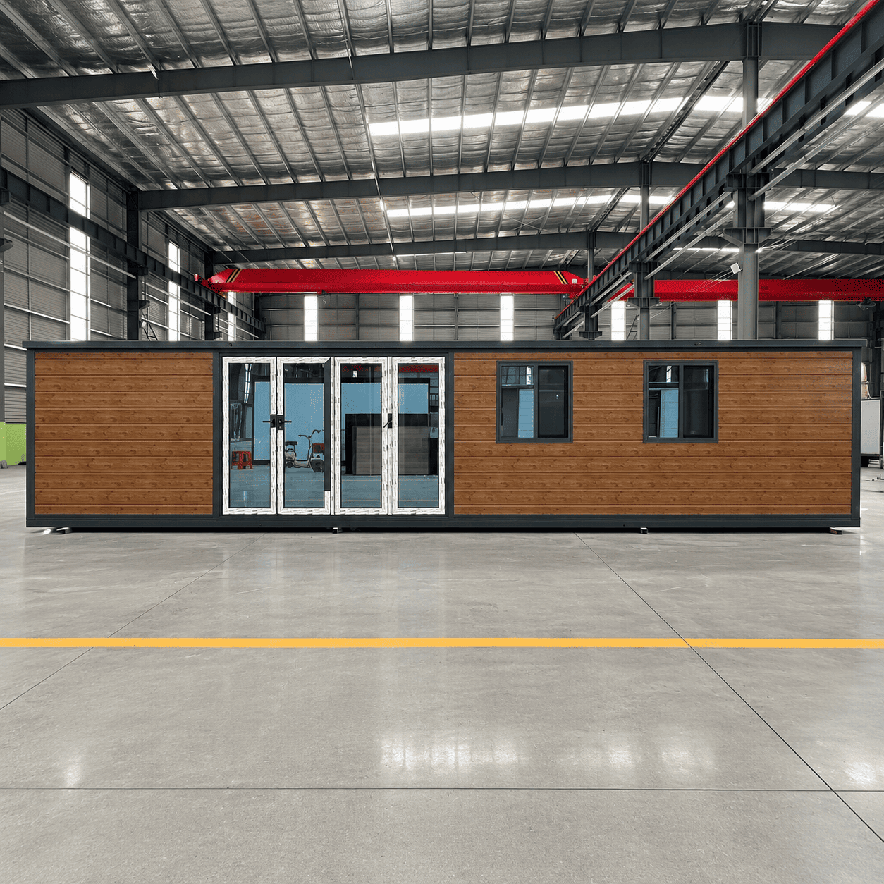Casa Box 40ft Expandable Container House | Wood Siding & Large Glass Doors