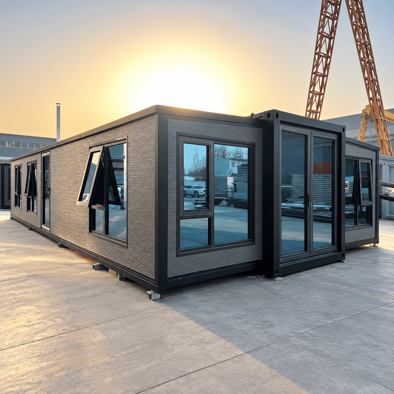 Casa Box 40ft Expandable Container House | Grey Textured Cladding 3 Bedrooms